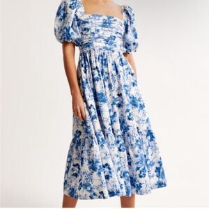 Abercrombie Emerson Poplin Puff Sleeve
Midi Dress XXS